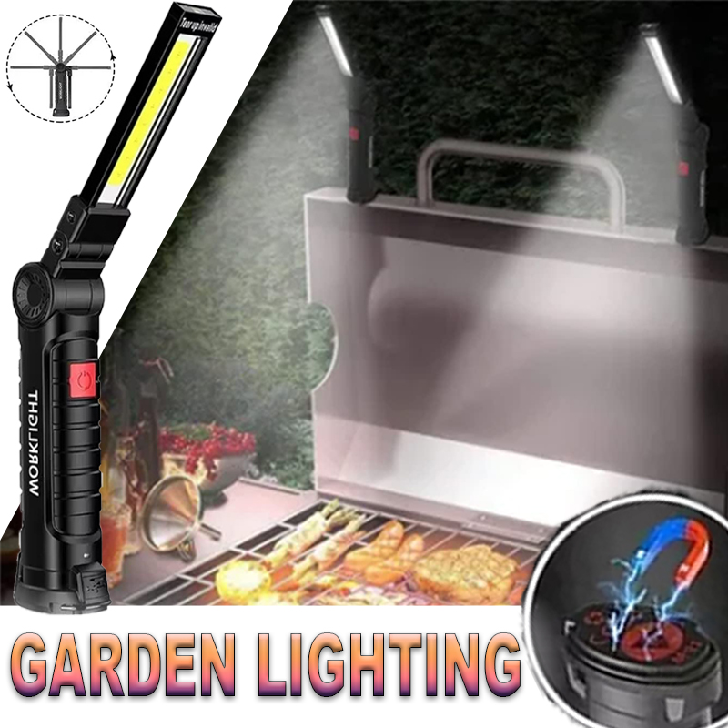 Outdoor Lighting Usa - Portable LED Flashlight with Magnetic Hook