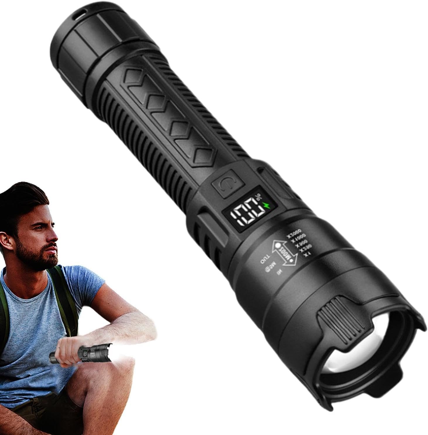 Outdoor Lighting Usa - Tactical LED Flashlight 2000LM USB Rechargeable