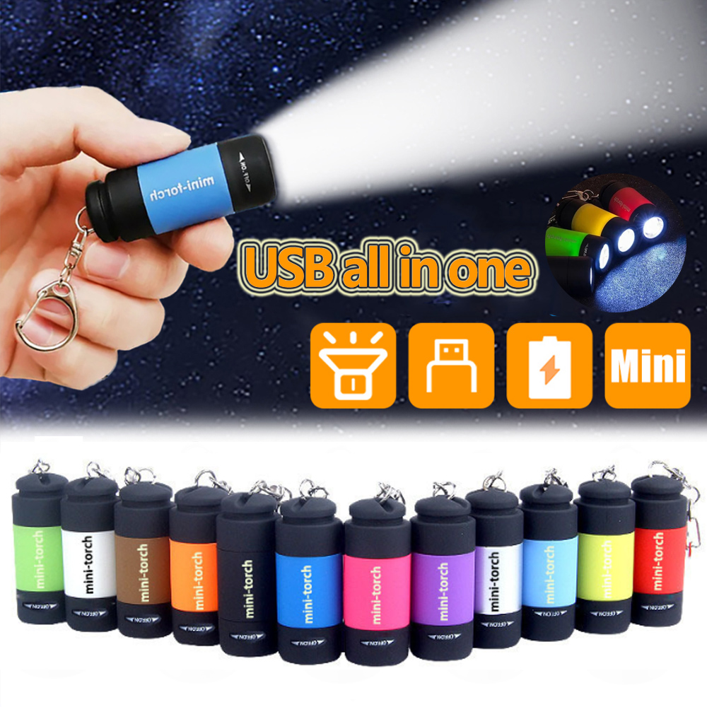 Outdoor Lighting Usa - 1PC Pocket Keychain Flashlight LED Multifunctional