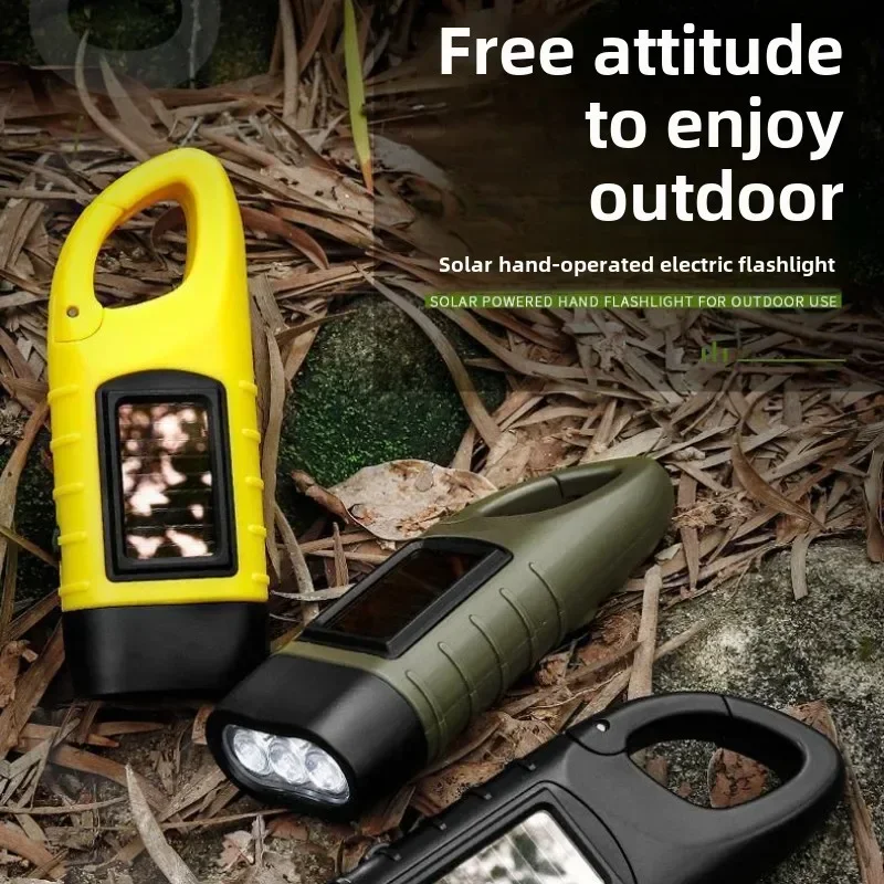 Outdoor Lighting Wire - Portable Lightweight Solar Hand Crank Flashlight