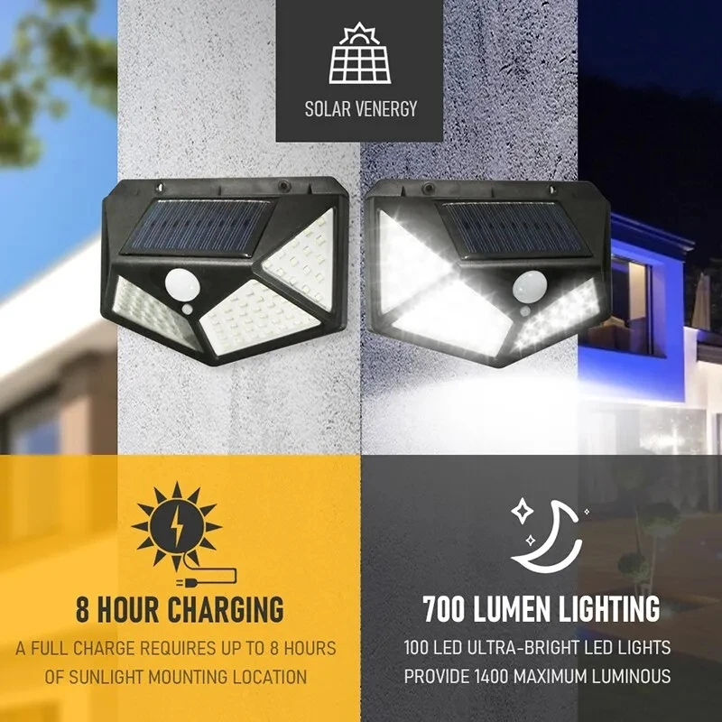 Outdoor Lighting With Motion Sensor - 100Led Multifunctional Solar Lamp Outdoor Garden