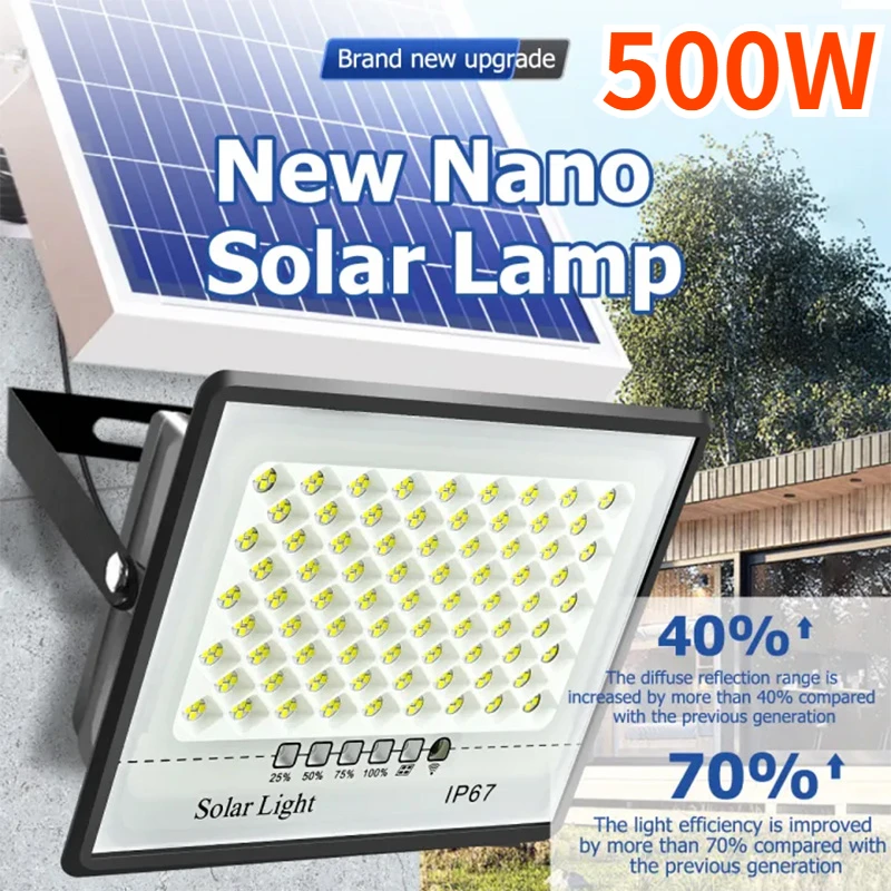 Xl Outdoor Lighting - 500W Solar Lights Outdoor Garden LED