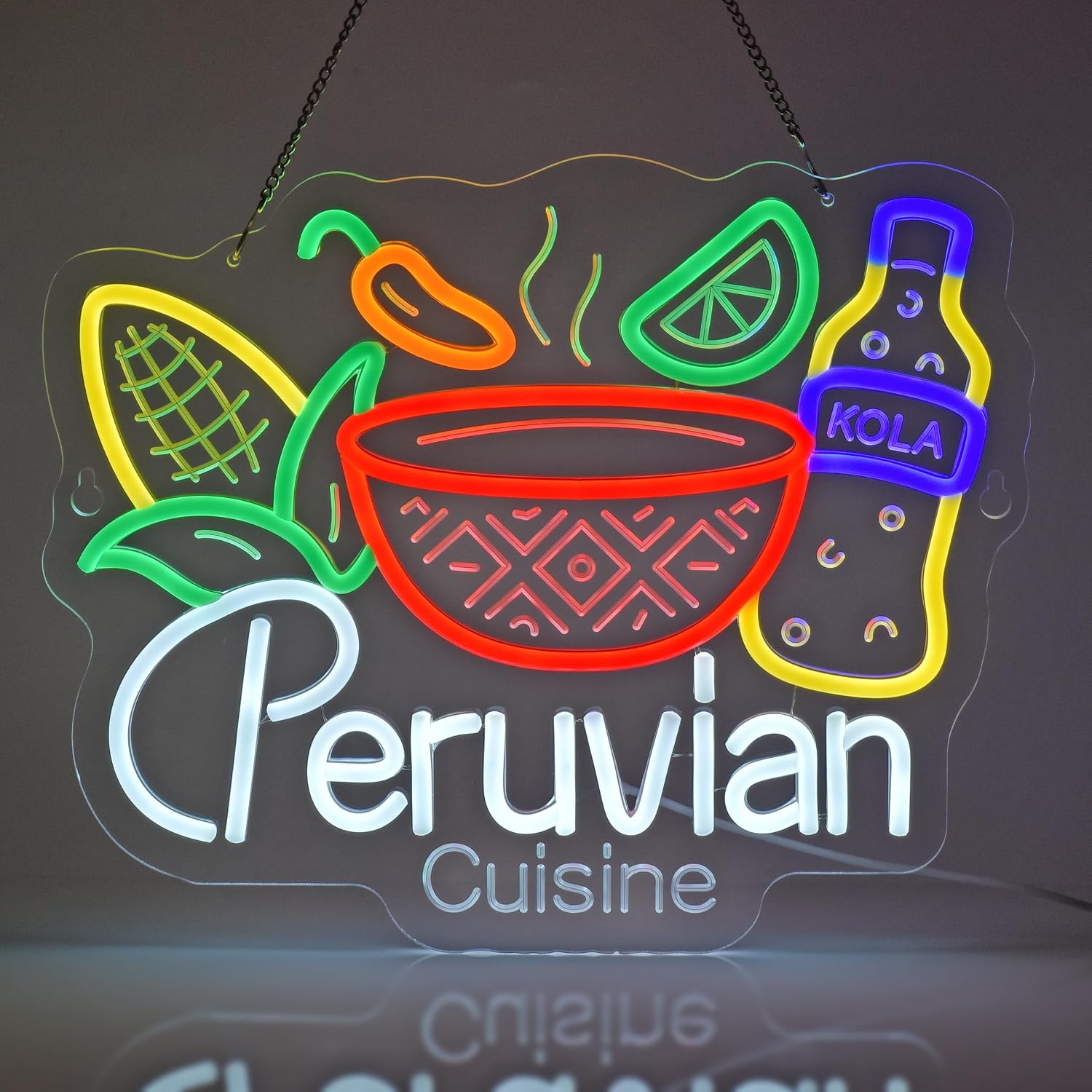 Outdoor Lighting Restaurant - Peruvian Cuisine LED Neon Sign USB