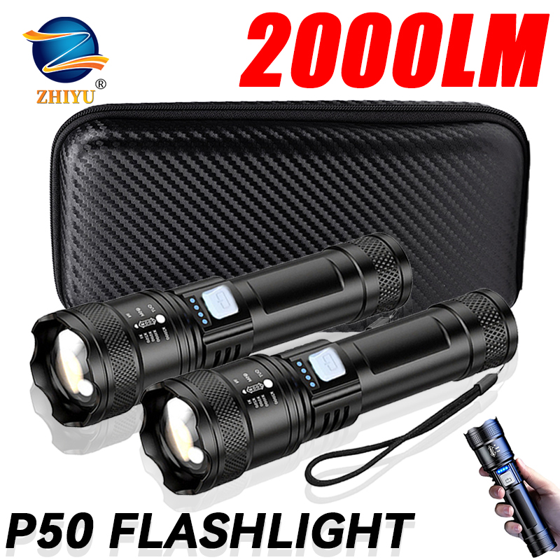 Outdoor Lighting Usa - Tactical LED Flashlight 2000LM USB Rechargeable