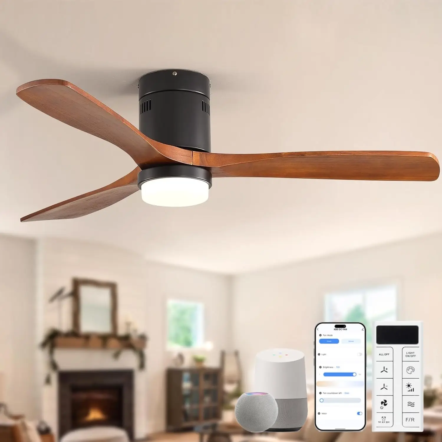 Outdoor Lighting Modern - 52 Inch Smart Ceiling Fans with