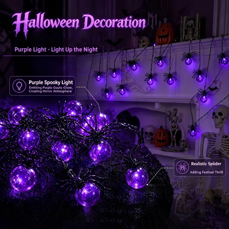 Battery Powered Spider LED Str - Outdoor Lighting For Garden ulasan dan harga