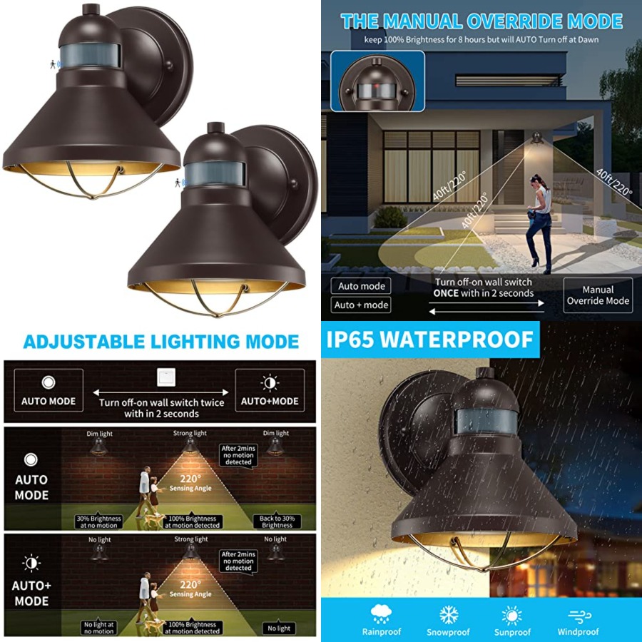 2 Pack Motion Sensor Outdoor L - Outdoor Lighting With Motion Sensor ulasan dan harga