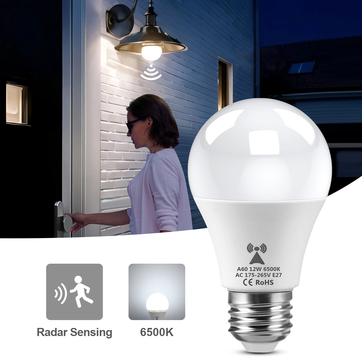 12W E27 LED Radar Motion Senso - Outdoor Lighting On Stairs ulasan dan harga
