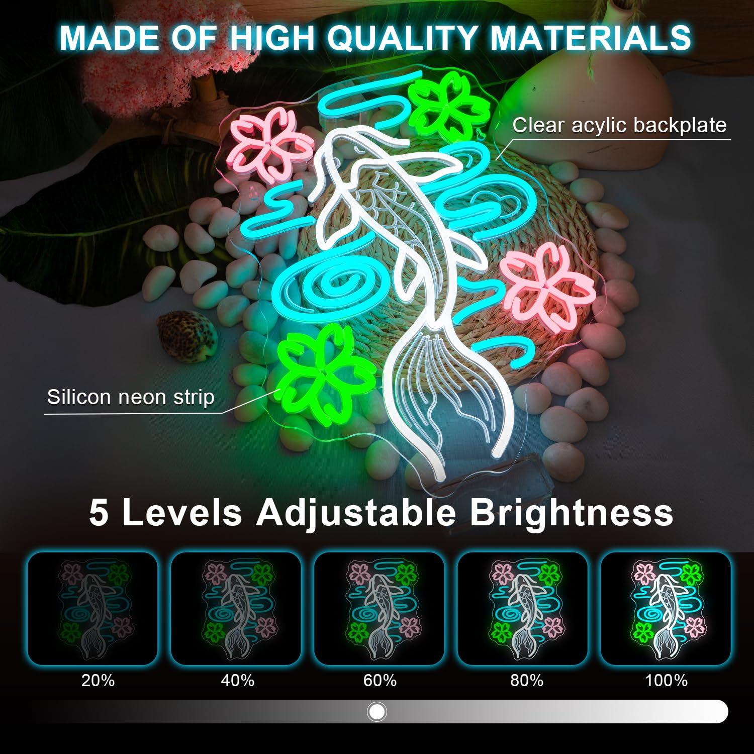 Koi Fish Neon Sign USB Dimmabl - Outdoor Lighting Restaurant ulasan dan harga