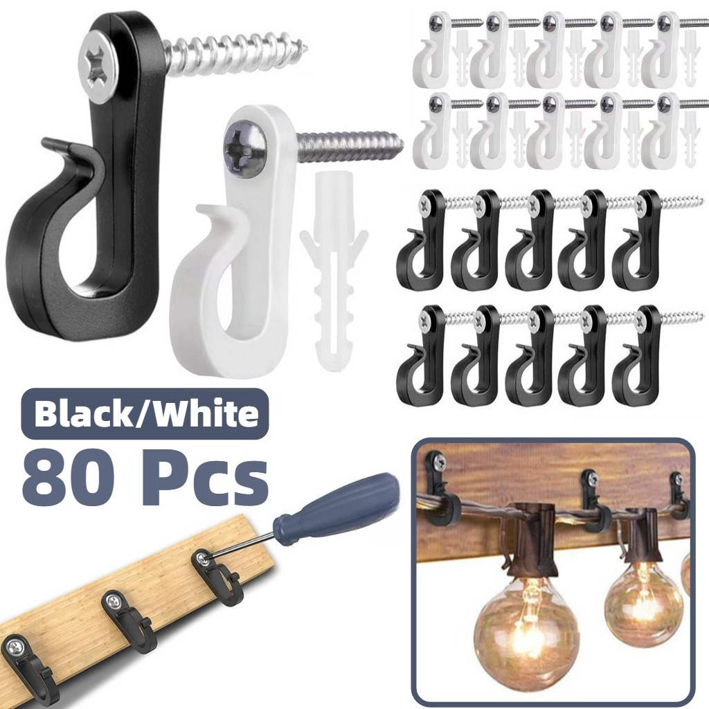 80 Pcs Screw in Hooks for Outd - Outdoor Lighting Wire ulasan dan harga