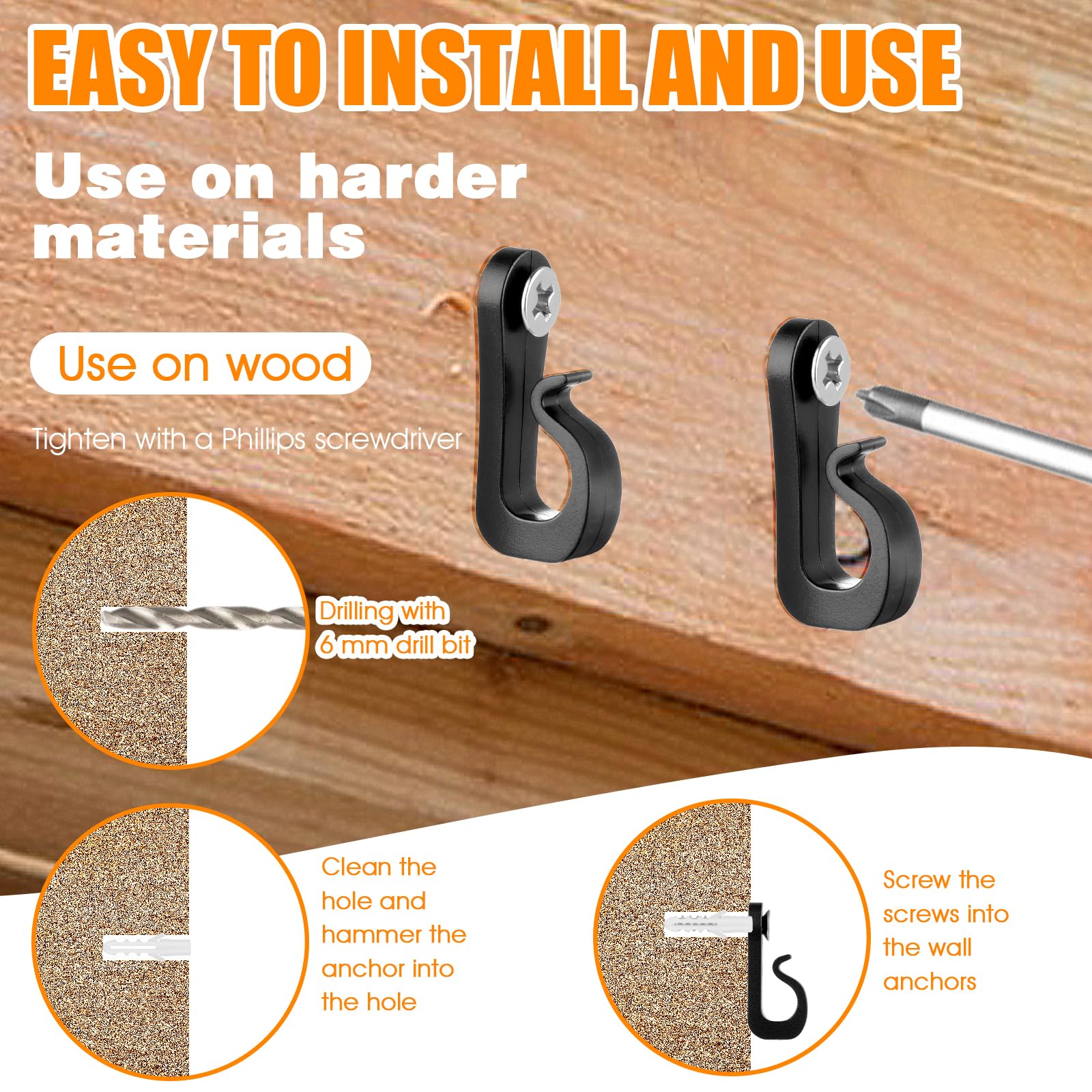 80 Pcs Screw in Hooks for Outd - Outdoor Lighting Wire ulasan dan harga