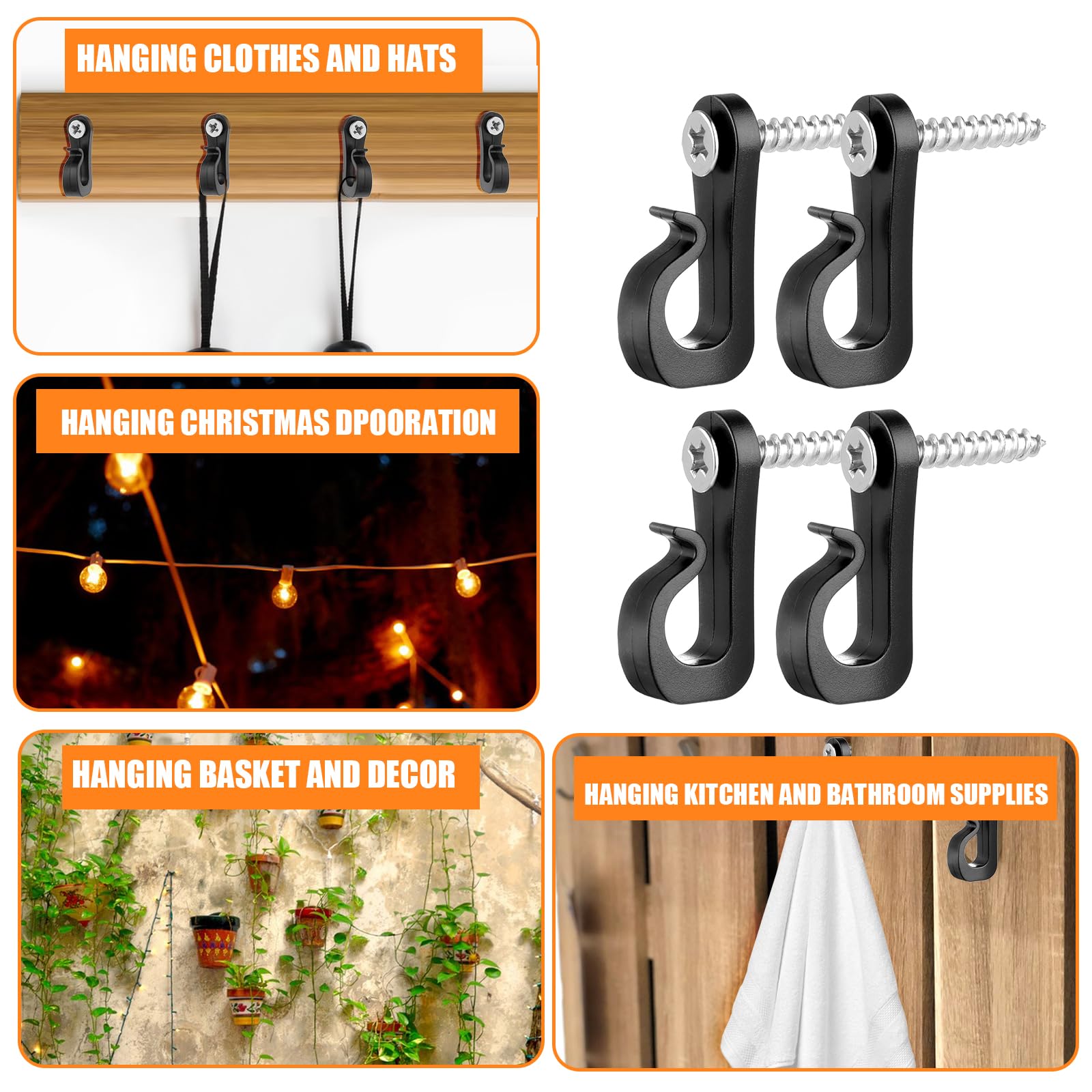 80 Pcs Screw in Hooks for Outd - Outdoor Lighting Wire ulasan dan harga