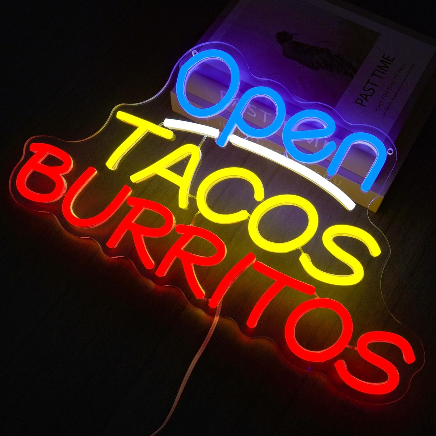 Open Tacos Burritos Neon Sign  - Outdoor Lighting Restaurant ulasan dan harga