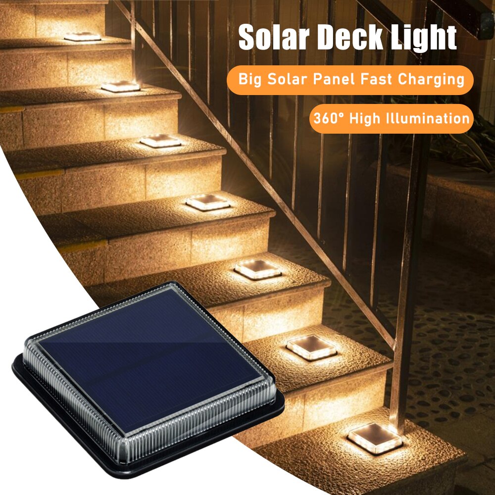 12 LEDs Solar Deck Light Large - Outdoor Lighting On Stairs ulasan dan harga