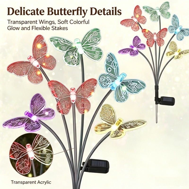 Solar Powered Butterfly Lights - Outdoor Lighting Waterproof ulasan dan harga