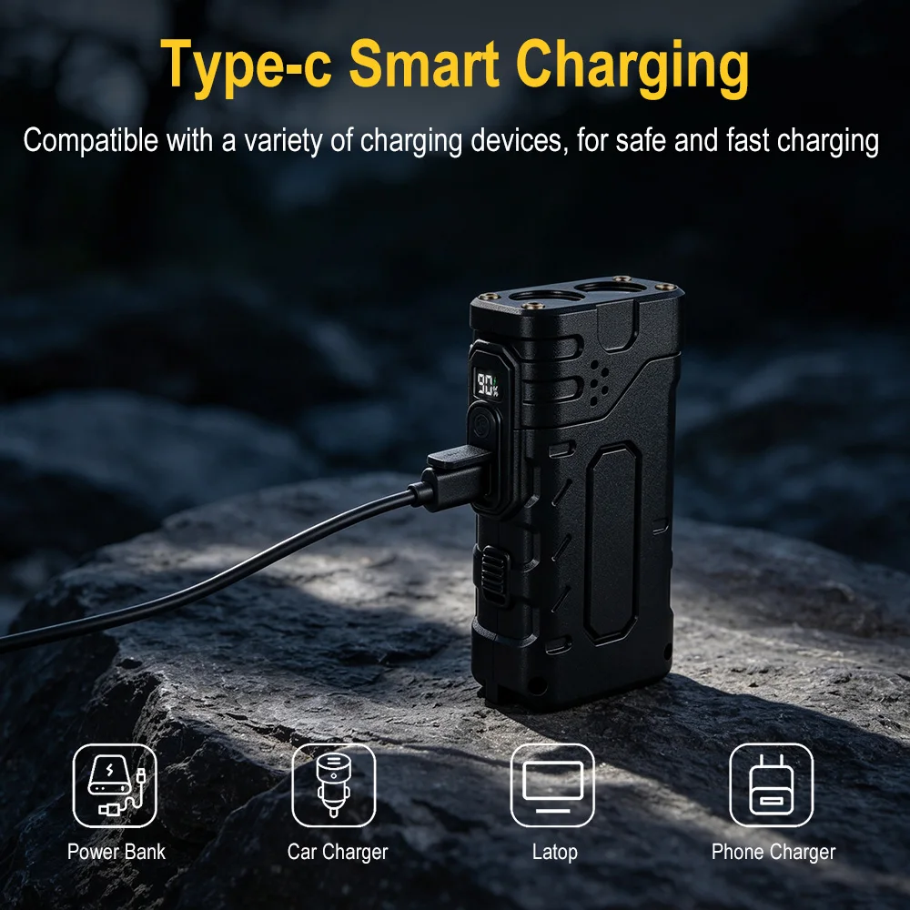 BORUIiT Hand Crank EDC LED Fla - Outdoor Lighting Usa ulasan dan harga