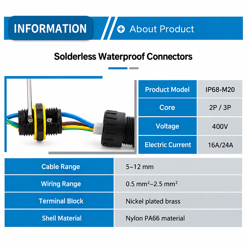 IP68 M20 Waterproof Cable Conn - Outdoor Lighting Joint Box ulasan dan harga