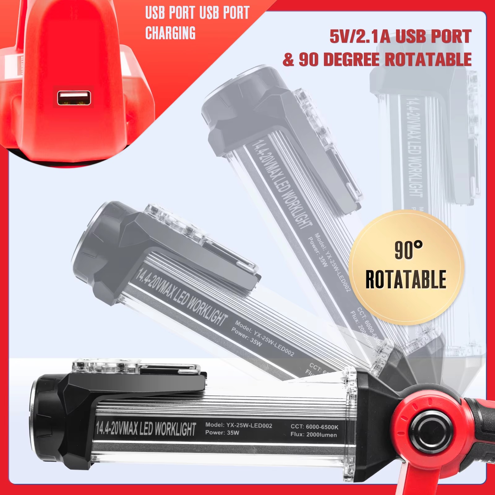 35W 2000LM Cordless LED Work L - Outdoor Lighting Milwaukee ulasan dan harga