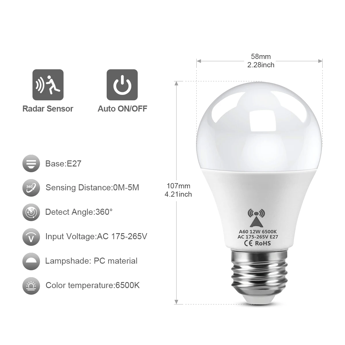 AC175V-265V E27 Radar Motion S - Outdoor Lighting On Stairs ulasan dan harga