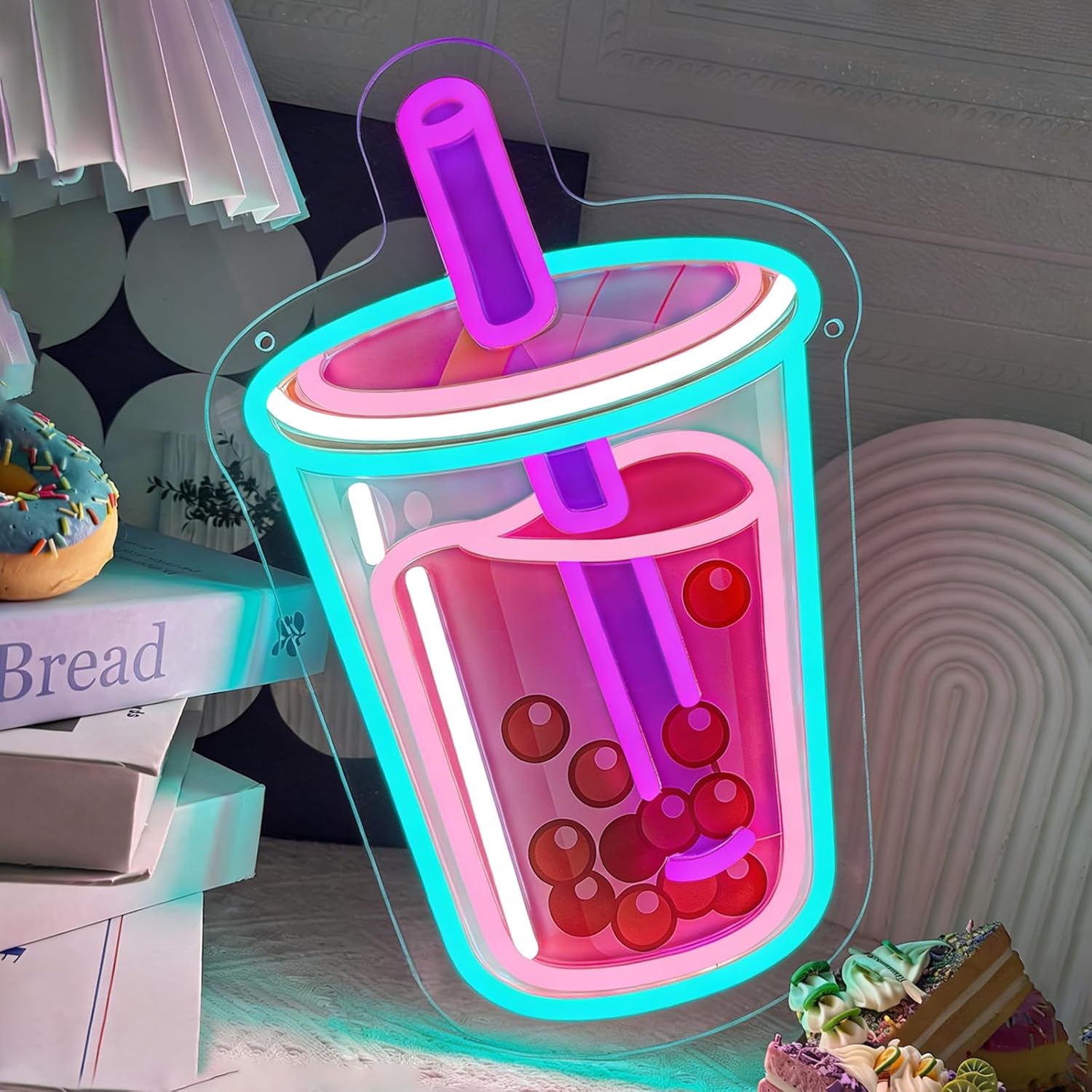 Bubble Tea Neon Sign USB Power - Outdoor Lighting Restaurant ulasan dan harga